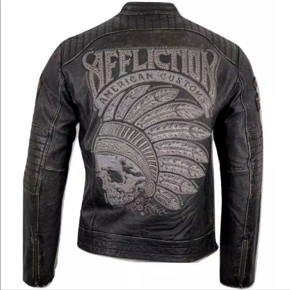 NWT Affliction Full Measure Leather Jacket. - Picture 6 of 11
